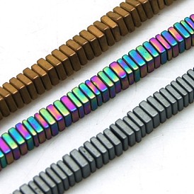 Non-magnétiques perles d'hématite synthétique brins, givré, carrée, Trou: 1mm, 15.7 pouce