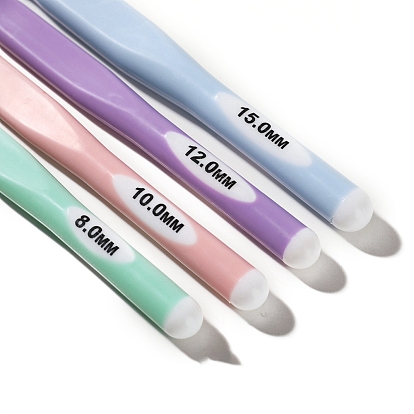 Крючки из АБС-пластика, иглы, с ручкой TPR, для плетения крючком швейных инструментов