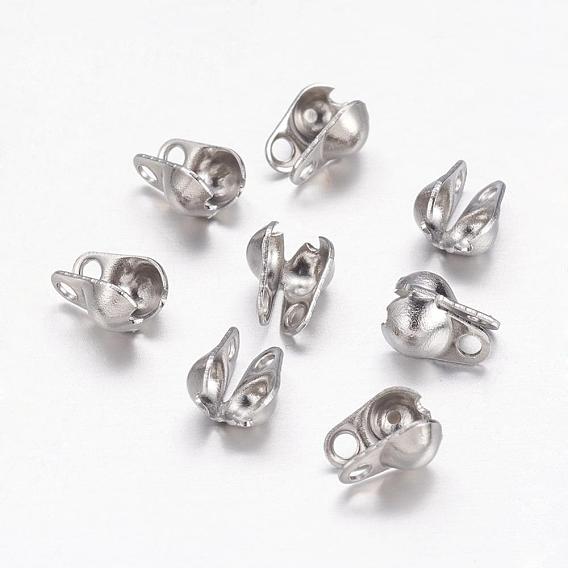 304 Stainless Steel Bead Tips, Calotte Ends, Clamshell Knot Cover