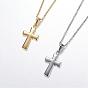 304 Stainless Steel Pendant Necklaces, with Lobster Clasps, Cross