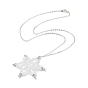 Collier pendentif flocon de neige en hématite synthétique et perles de verre, bijoux en laiton pour femmes