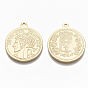 Laiton monnaie pendentifs, sans nickel, avec des mots republique francaise & visage d'homme