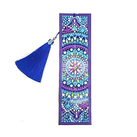 DIY Diamond Painting Bookmarks, with Tray Plate, Drill Point Nails Tools, DIY Tassel Bookmark Gift, for Embroidery Arts Crafts