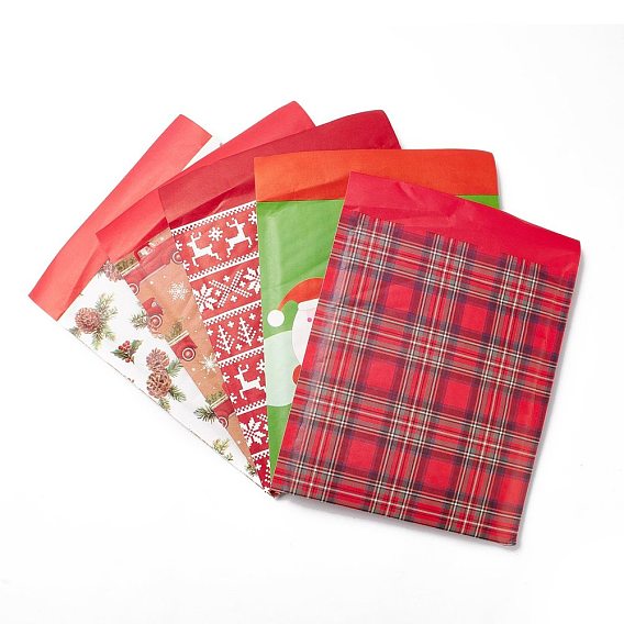 Крафт-бумага и пластиковые пузырчатые пакеты-конверты, самоклеящаяся сумка, Новогодняя тема, прямоугольные
