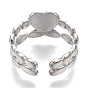 304 anillos de acero inoxidable en forma de corazón, anillos de banda ancha, anillo abierto para mujeres niñas, con la palabra para mejor
