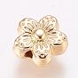 Alloy Beads, Long-Lasting Plated, Real 18K Gold Plated, Flower