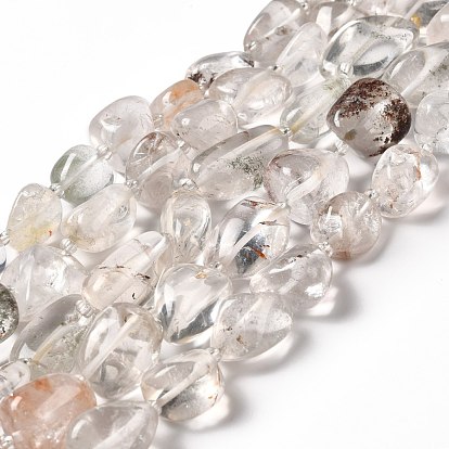 Quartz vert naturel Lodolite / brins de perles de quartz de jardin, nuggets, pierre tombée
