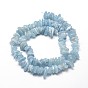 Aigue-marine naturelle perles de puce brins, 5~14x4~10mm, Trou: 1mm, environ 15.5 pouces ~16.1 pouces