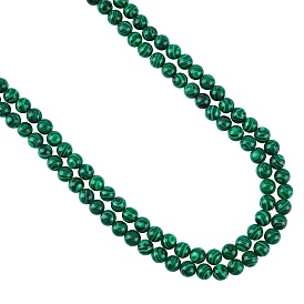 Brins de perles de malachite synthétique arricraft, teint, ronde