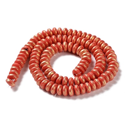 Brins de perles en argile polymère peintes à la main, pour les fournitures de bricolage bijoux artisanat, disque