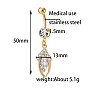 Brass Cubic Zirconia Navel Ring, Belly Rings, with 304 Stainless Steel Bar, Cadmium Free & Lead Free, Horse Eye