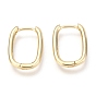 Brass Huggie Hoop Earrings, Oval
