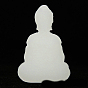 Натуральная белая нефритовая резная статуя Будды Махавайрочана, украшение для дома, статуэтки фэн-шуй