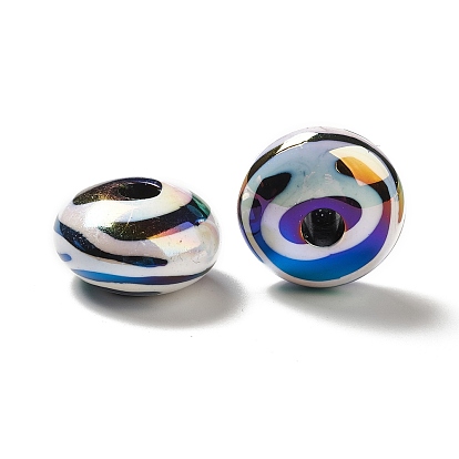 Placage uv perles acryliques irisées arc-en-ciel opaques, rondelle