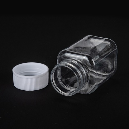 2.7 oz Airtight Travel Bottle, PET Plastic Storage Bottles, for liquid, cosmetic, Capsule, Tablet, with PE Screw Top Lid