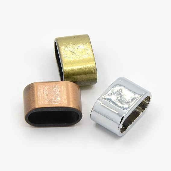 Tibetan Style Slide Charms, Cadmium Free & Lead Free, Rectangle, 8x13x5mm, Hole: 10x3mm