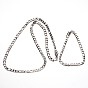 304 de acero inoxidable conjuntos de joyas, collares y pulseras de cadena figaro, con cierre de langosta, facetados, 23.62 pulgada (600 mm), 210 mm (8-1/4 pulgadas)