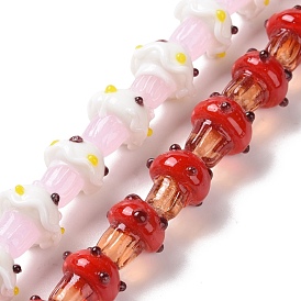 Mushroom Handmade Lampwork Beads Strands