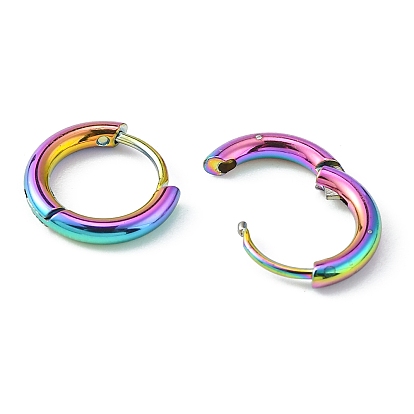5 paires 5 couleurs 304 boucles d'oreilles huggie hoop en acier inoxydable, boucles d'oreilles de polissage manuel pour les femmes