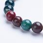 Natural Gemstone Beaded Stretch Bracelets, Charm Bracelets, with Alloy Findings, Ohm