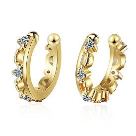 Elegant Clip-on Earrings with Delicate Diamond for Non-pierced Ears - Minimalist, Luxurious.