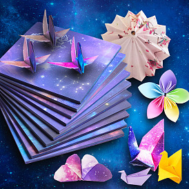 Papier origami à motif dauphin/humain/planète, papier plié à la main, pour le bricolage scolaire et les arts et l'artisanat des enfants
