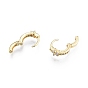 Clear Cubic Zirconia Flower Hoop Earrings, Ion Plating(IP) Brass Jewelry for Women