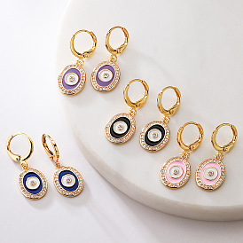 Exquisite Devil Eye Earrings for Women - Gold-Plated Copper with Zircon Stones