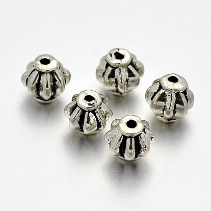 Tibetan Style Alloy Lantern Beads, Lead Free & Cadmium Free & Nickel Free, 6x6mm, Hole: 1mm