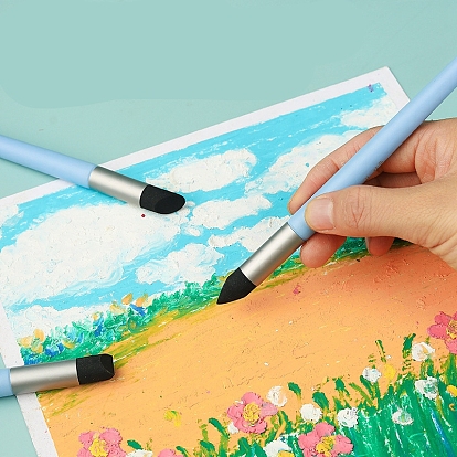 3 bolígrafo de madera y esponja, cepillo de esponja para frotar bocetos lavables, Herramientas de licuadoras de arte de dibujo de bocetos reutilizables para artistas