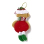 Non Woven Fabric Christmas Pendant Decorations, with Plastic Eyes, Bear