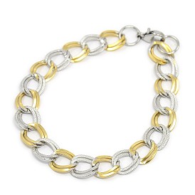 Fashionable 304 Stainless Steel Cuban Link Chain Bracelets, with Lobster Claw Clasps, 8-5/8 inch ~9-1/4 inch (220~235mm), 11.5mm