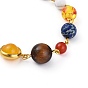 Universe Galaxy The Nine Planets Guardian Star, Natural Mixed Gemstone Beads Bracelets, with Brass Findings