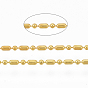 Brass Ball Chains, Ball-Bar Style, Round and Oval, Long-Lasting Plated, Soldered, with Spool, Cadmium Free & Lead Free