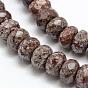 Faceted Natural Brown Snowflake Obsidian Rondelle Beads Strands, 8x5mm, Hole: 1mm, about 76pcs/strand, 15.2 inch