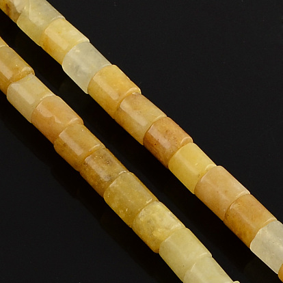 Natural Topaz Jade Stone Bead Strands, Column, 6x6mm, Hole: 1mm, about 66pcs/strand, 15.7 inch