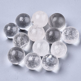 Natural Quartz Crystal Beads, Gemstone Sphere, No Hole/Undrilled, Round
