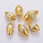 Natural Baroque Pearl Cultured Freshwater Pearl Beads, Covered with Brass, Golden Plated