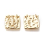 Brass Charms, with Jump Rings, Long-Lasting Plated, Square with Saint