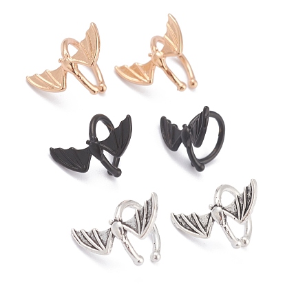 Brass Cuff Earrings for Halloween, Bat Ear Cuff Non Pierced Earring