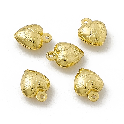 Rack Plating Brass Charms, Long-Lasting Plated, Cadmium Free & Nickel Free & Lead Free, Heart Charm