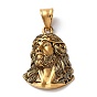 Ion Plating(IP) 304 Stainless Steel Pendants, Jesus Face Charm