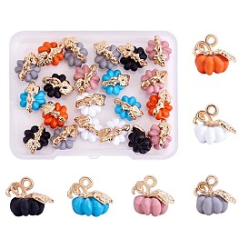 30Pcs Thanksgiving Pumpkin Charms Pendant Fall Theme Charm Colorful Pumpkin Charms for Jewelry Necklace Bracelet Earring Making Crafts