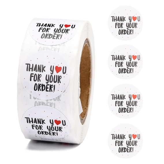 1 дюймовые благодарственные наклейки, самоклеящаяся наклейка из крафт-бумаги, клейкие этикетки, для подарков, упаковочные пакеты, со словом спасибо за ваш заказ