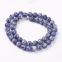 Natural Blue Spot Jasper Bead Strands, Round