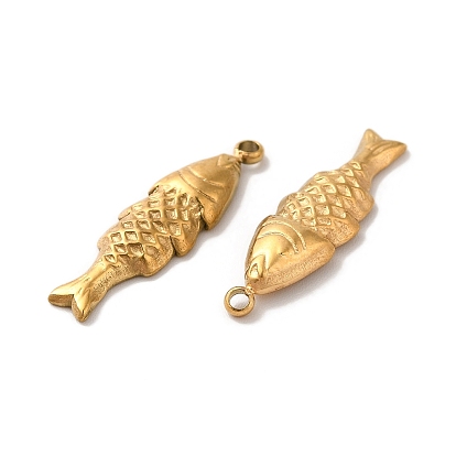 Ion Plating(IP) 304 Stainless Steel Pendants, Fish Charm