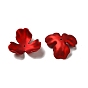 Прорезиненные непрозрачные акриловые колпачки для бусин, матовые, 3-лепестков цветка