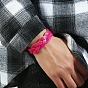 Imitation Leather Braided Cord Bracelets, with Alloy Finding