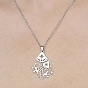 201 Stainless Steel Hollow Mushroom Pendant Necklace