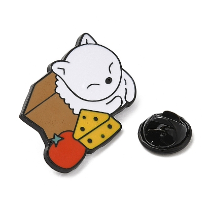 Cat with Food/Balloon/Donut Alloy Enamel Brooch, Pin for Backpack Clothes